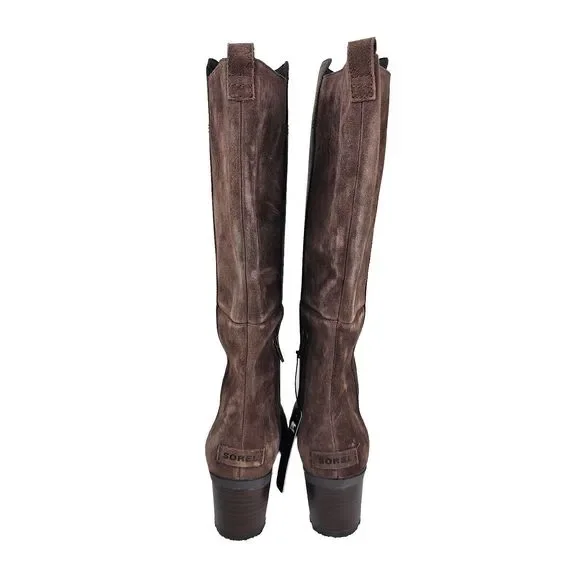 Sorel Cate Tall Brown Leather Waterproof Knee High Zip Women's Boots Size 10.5 - Picture 5 of 12